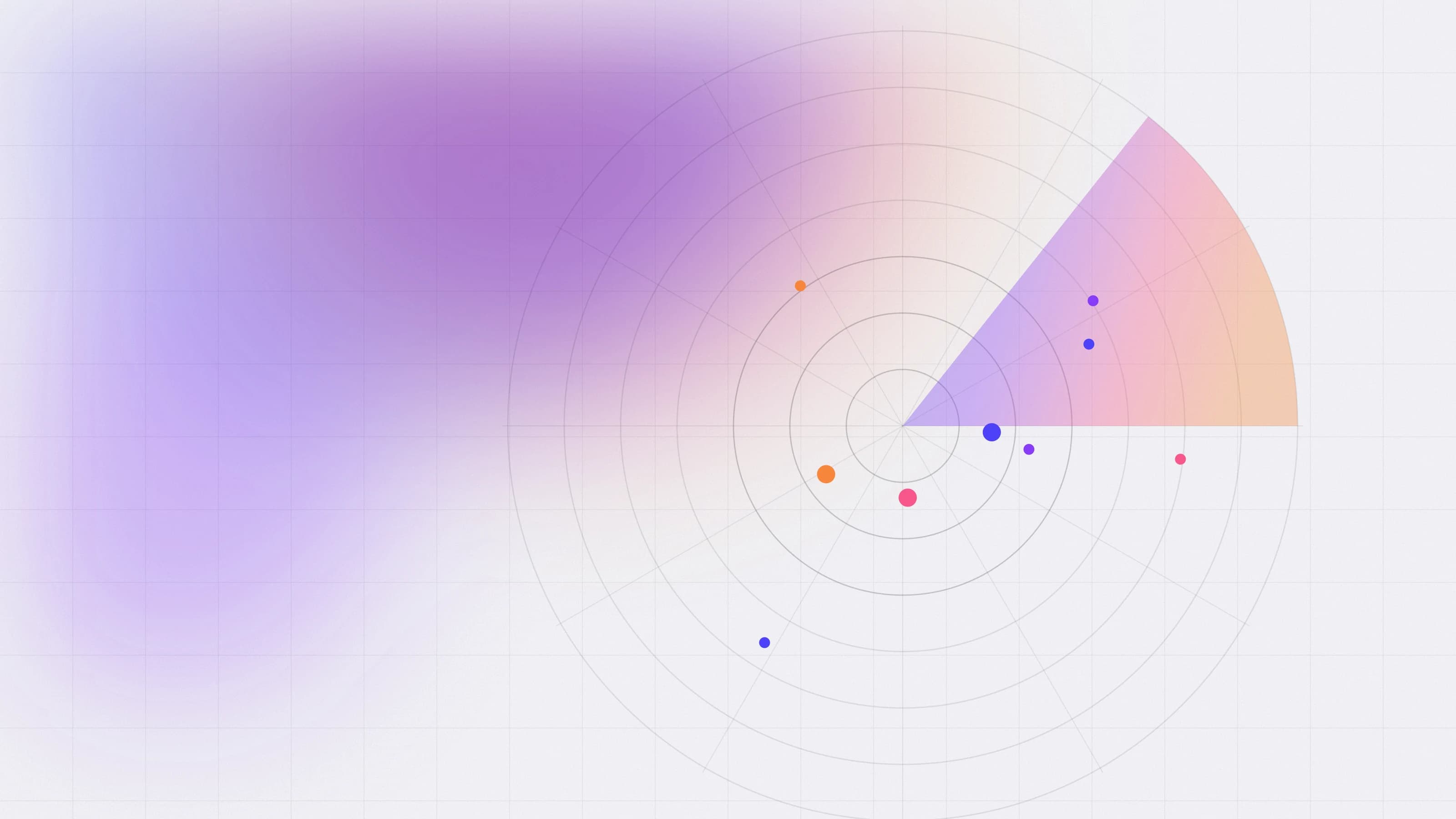 A soft radar sweep of concentric rings over a pale violet gradient